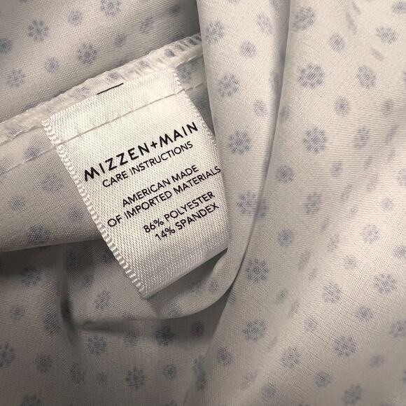 Mizzen Main Shirt Mens XXL White Geometric Trim Fit Leeward Made in USA - Picture 6 of 8